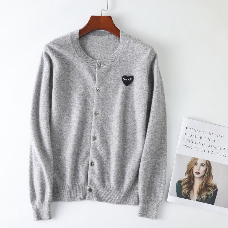 爱心开衫明星川久女短款针织羊毛衫 羊淼毛针织衫