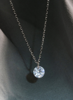 s925小钻项链简约短款颈链单钻女