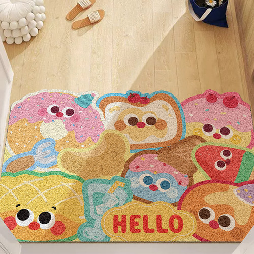 可裁剪家用进门地垫入户门丝圈脚垫子玄关垫蹭土除尘卡通垫可定制 - 图1