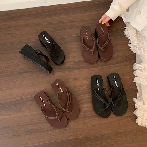 Модные сланцы на платформе, тапочки, обувь, пляжные слайдеры, туфли