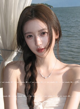 银色碎冰冰珍珠项链颈链锁骨链女