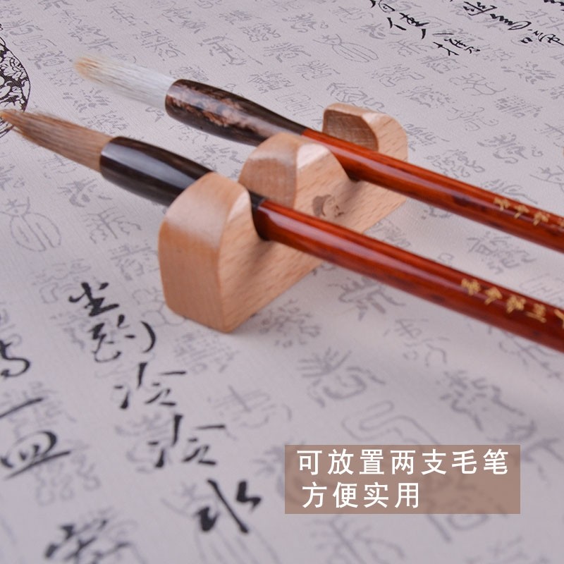 笔山小号搁笔架可爱创意小巧桌面笔墨摆件笔搁简约笔置便携实木学生毛笔搁笔台书法用具文房四宝用品工具_虎窝淘
