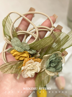 发绳森系仙美花朵皮筋