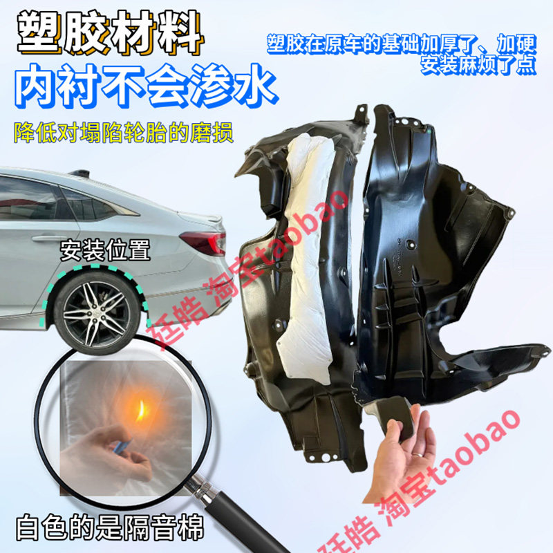 适用本田英诗派雅阁后轮塑胶叶子板内衬18-22款英仕派翼子板内衬 - 图3