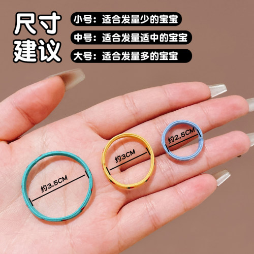 儿童黑色小皮筋女扎头不伤发女童高弹力耐用头绳宝宝马尾发绳头饰 - 图3