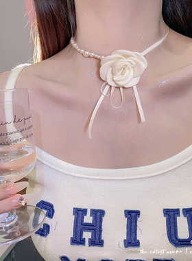 颈链颈带脖子配饰花朵锁骨链绑带