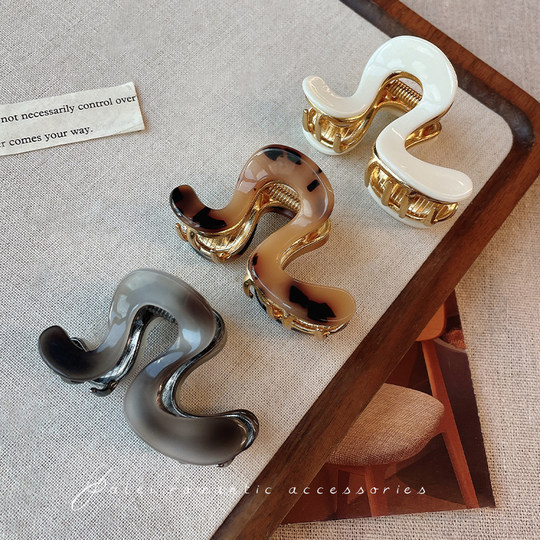 高马尾抓夹女2024新款高级感后脑勺半扎发发夹发量少鲨鱼夹子发饰