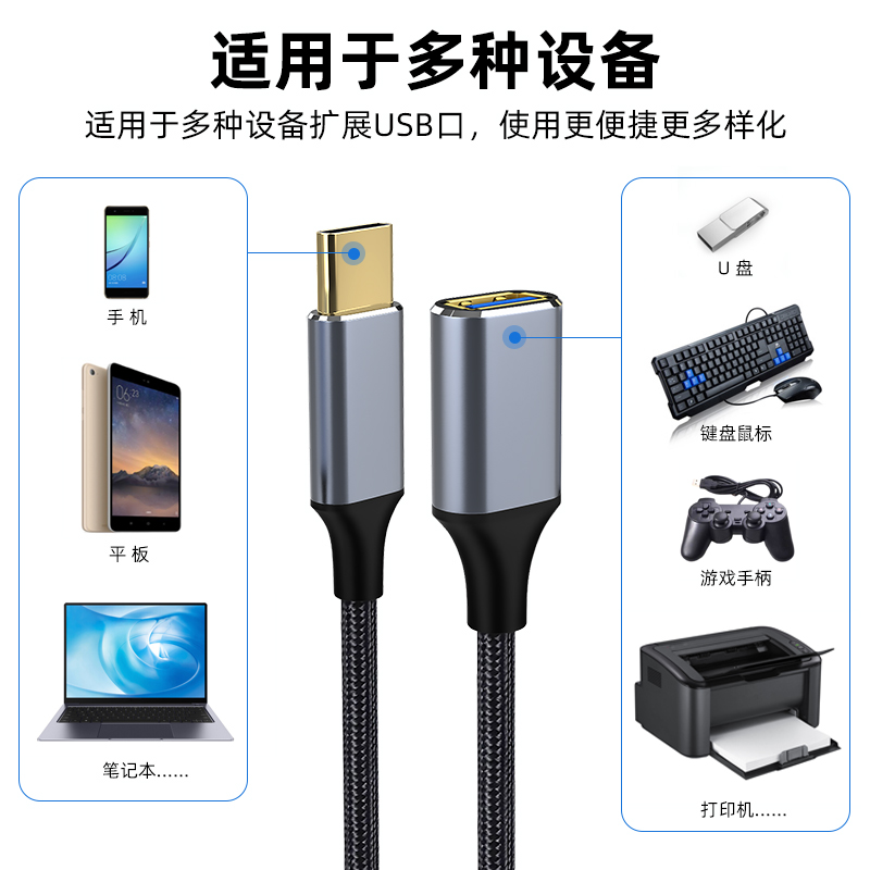 萨科雷typec转外置设备数据线二合一U盘接口typec3.1转usb3.0传输适用于华为小米苹果手机平板电脑车载转换器-图0