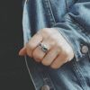 Click rate source factory store owl ring men's light luxury retro style ring fashion domineering open finger a4