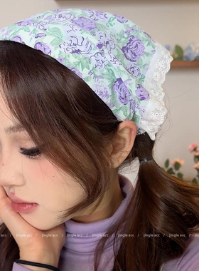 戴上秒变林间精灵！碎花头巾发箍