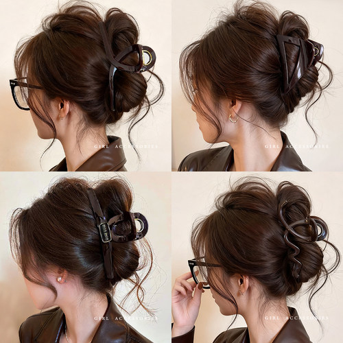 气质发夹女后脑勺大号发量大头发抓夹高级感2026新款鲨鱼夹子头饰 - 图1