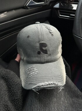 太喜欢这顶帽子了～大头围做旧复古破洞棒球帽女26新款鸭舌帽潮
