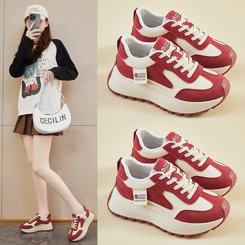 宛凡精品时尚女鞋ins韩版阿甘鞋女2025秋增高运动休闲街拍XFK8a08 - 图1