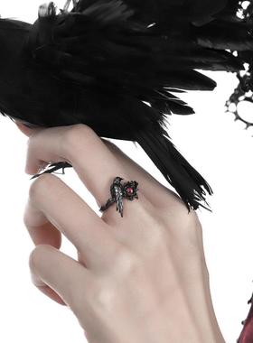 恋与深空饰品秦彻乌鸦同款戒指小众设计高级感暗黑指环原创可调节