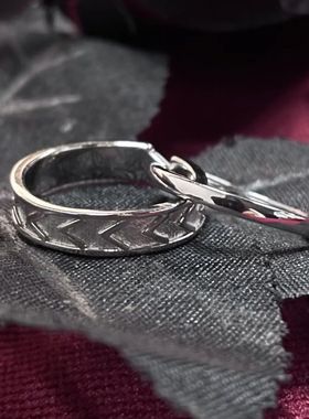 光与夜之恋—Evan Lu—陆沉对戒925银绯红深渊食指戒指绅士感