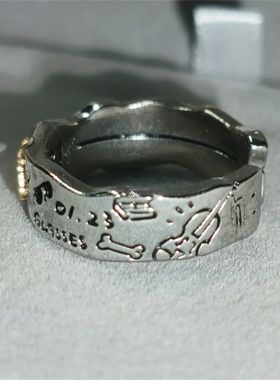 《盗墓笔记》黑眼镜戒指影剧周边原创设计开口涂鸦食指戒生日礼物