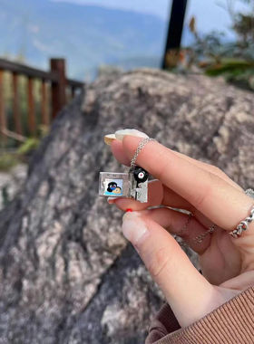 小红书同款可打开相机项链 pingu复古dv机可爱吊坠爆款卡通链原创