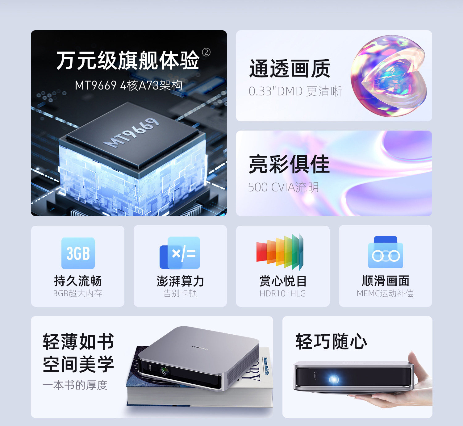 当贝d5x家用小型便携1080p投影仪 当贝吉铭达投影机