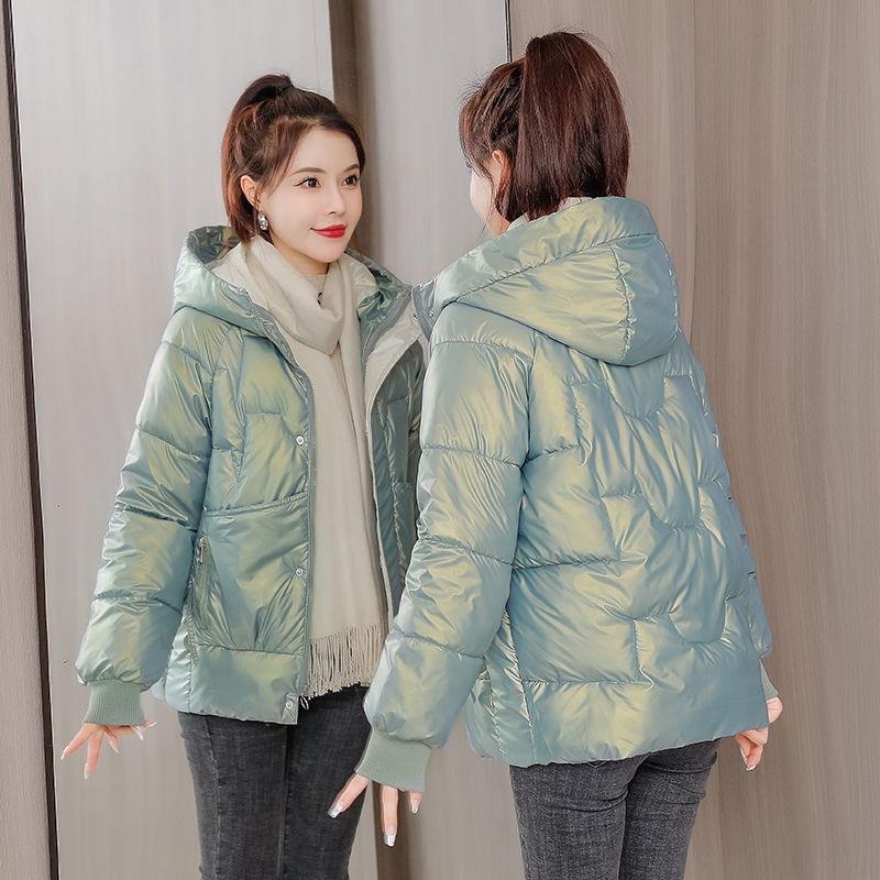 反季清仓冬装羽绒棉服女短款韩版时尚亮面免洗棉衣外套保暖小棉袄 - 图2