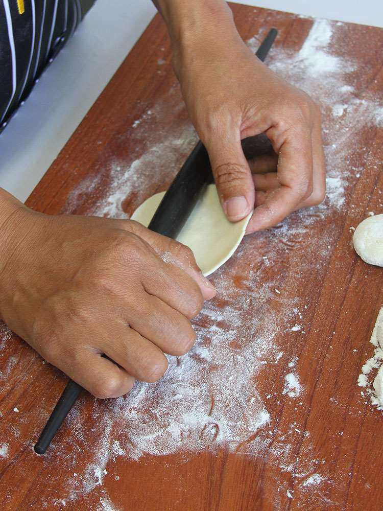 喜家德擀面杖两头尖鱼肚红檀紫光檀红心枣木包饺子擀皮轴子擀面杖