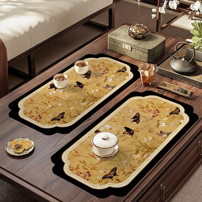 复古绿茶桌吸水垫新中式硅藻泥软沥水垫桌面防烫隔热餐桌垫茶席垫,淘宝优惠券,粉丝福利购,淘宝优惠卷