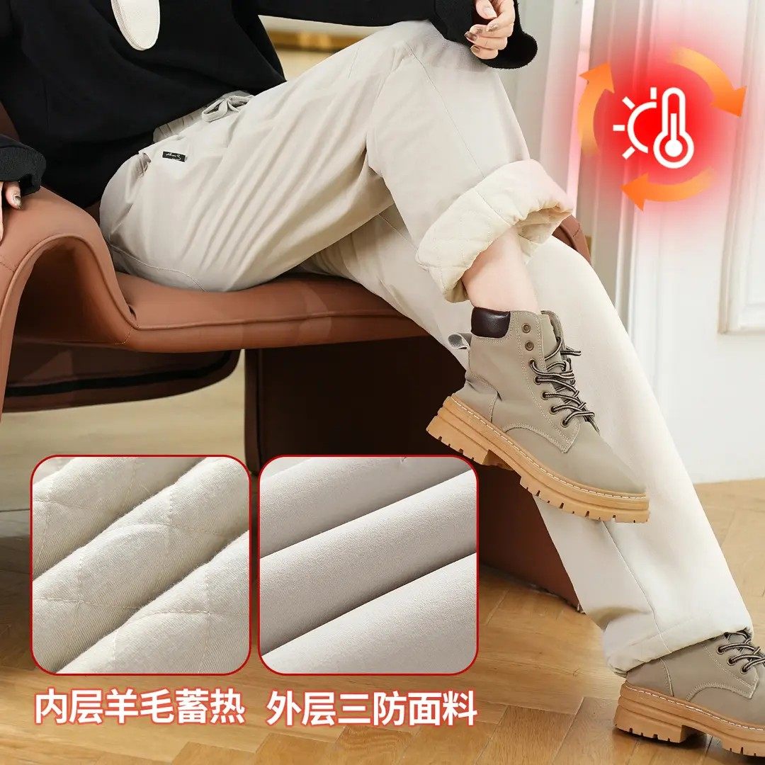 绵羊毛填充软壳冲锋裤男女情侣款高腰两用脚口直筒保暖阔腿裤a07,淘宝优惠券,粉丝福利购,淘宝优惠卷