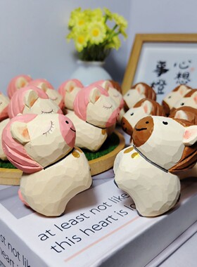 马年可爱小马木雕木质工艺品生日创意礼物送朋友办公室桌面摆件