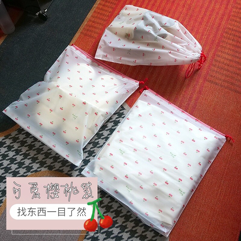 樱桃鞋子收纳袋防尘防潮抽绳束口袋宿舍整理鞋袋出门旅行防尘袋子 - 图3