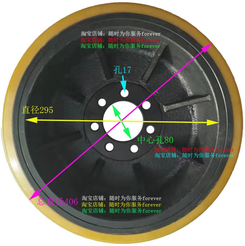 方2吨40驱动I08轮。西林转向轮 轱轮LIN后*电动堆高车152X轮向*6 - 图0