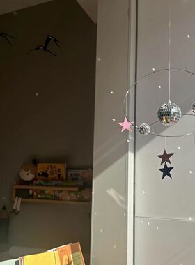 阳光捕捉器捕手星球吊饰星星夜空反光灯球材料包迪斯科平衡挂饰