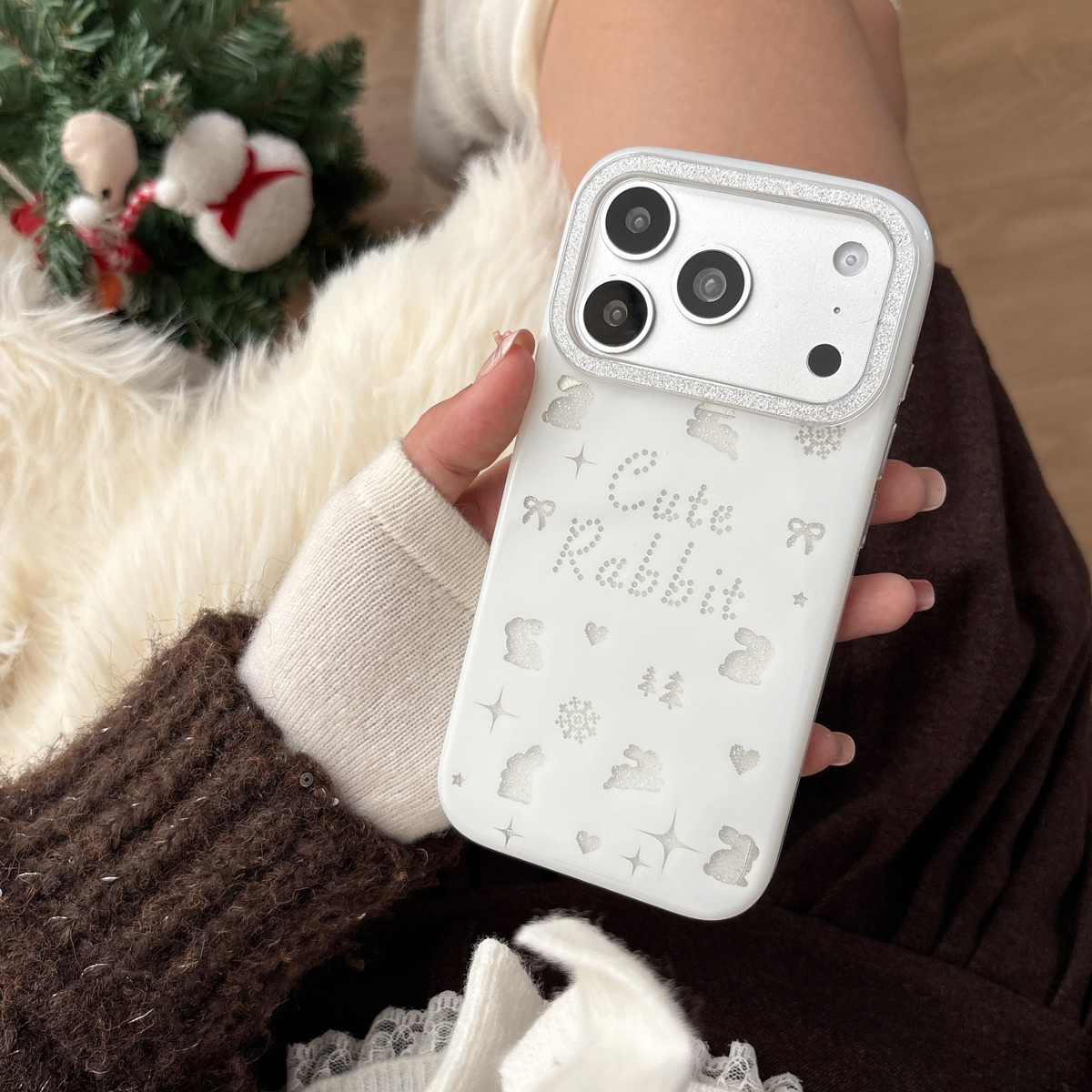 鎏金黑白兔适用于苹果16时尚创意手机壳ins风新款17系列手机保护壳15pro手机保护套,淘宝优惠券,粉丝福利购,淘宝优惠卷