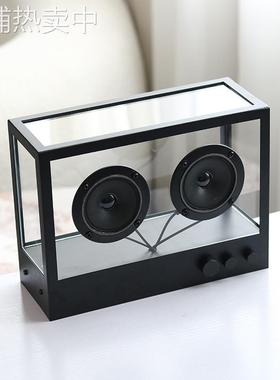 现代样板房装饰品创意透明亚克力低音炮音响音箱书房桌面创意摆件