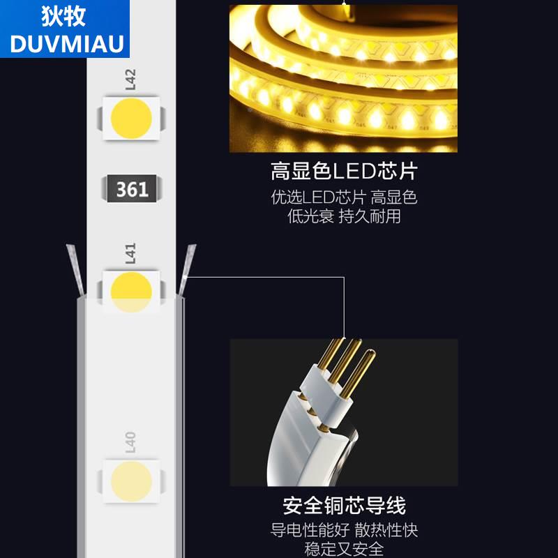 高亮led灯带220v家用客厅吊顶灯带条装饰贴片三色超亮长条霓虹灯-图3