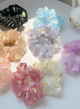 Woman Daisy Yarn Scrunchies Fashion Hair Ties Elastic Hairba