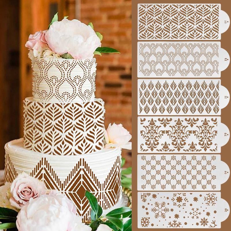 Fondant Cake Mesh Stamps Stencils Embossing for Decorating T - 图1
