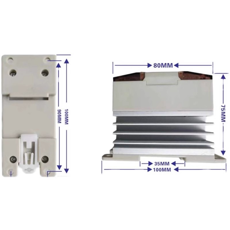 小型导轨式三相固态继电器自带散热器卡扣卡轨TSR-10DA-S - 图1