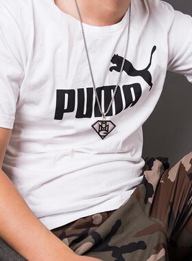 欧美嘻哈个性长款超人牌项链男hiphop双面吊坠潮街头挂件毛衣链女