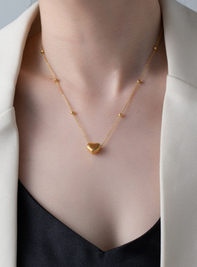 气质新款爱心钛钢项链女 ins不掉色时尚小众设计感潮流锁骨链饰品