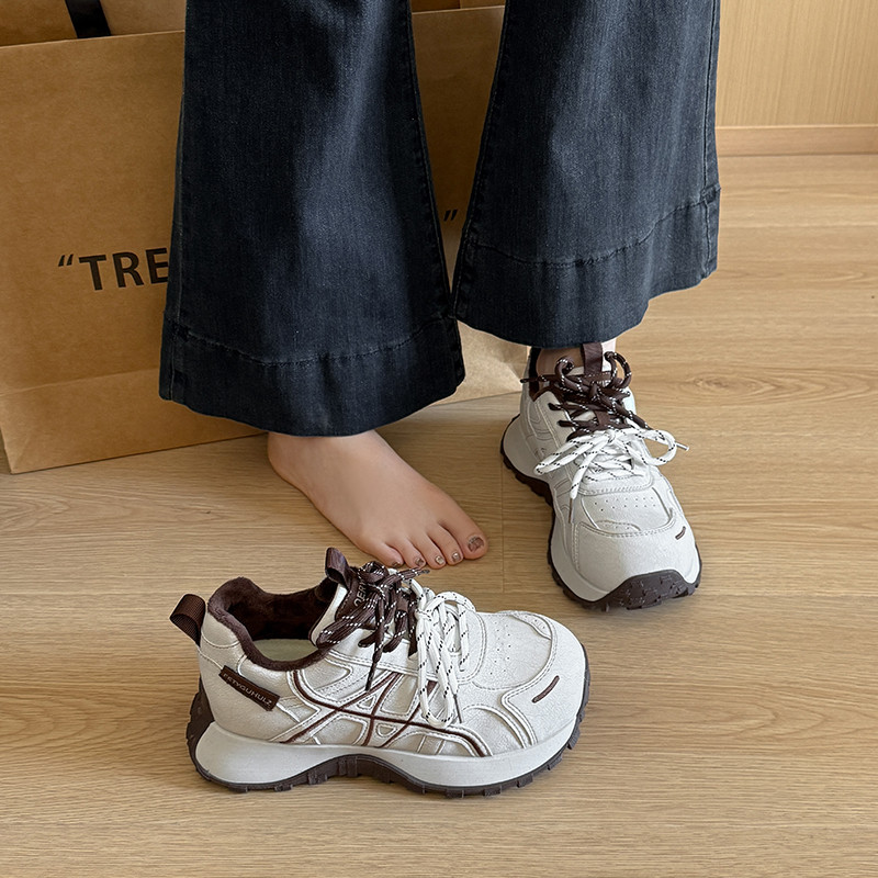 小蛮腰女鞋2025新款老爹鞋厚底增高显脚小休闲运动鞋加绒保暖棉鞋,淘宝优惠券,粉丝福利购,淘宝优惠卷