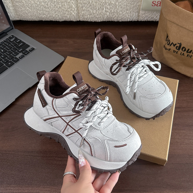 小蛮腰女鞋2025新款老爹鞋厚底增高显脚小休闲运动鞋加绒保暖棉鞋,淘宝优惠券,粉丝福利购,淘宝优惠卷