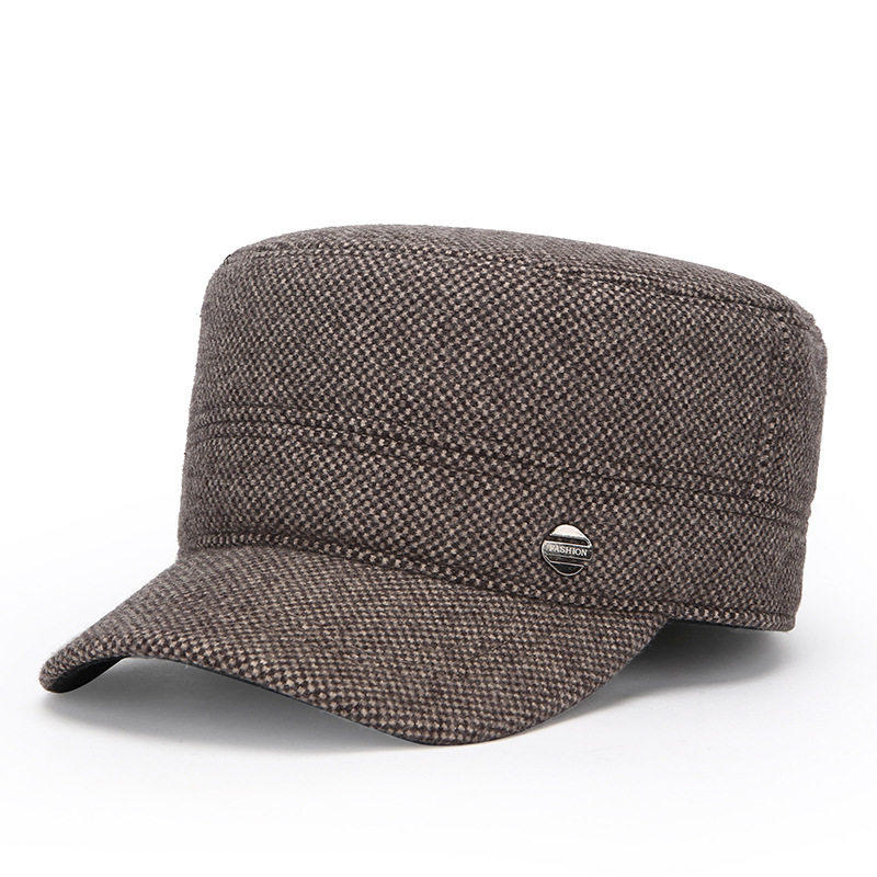 小樱帽饰中老年帽子全封口平顶帽子爸爸加绒保暖帽防寒护耳鸭舌帽,淘宝优惠券,粉丝福利购,淘宝优惠卷