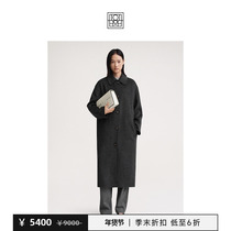 (Quarter-end Discount) TOTEME Women in Hemp Grey Bifacial Wool with long large coat of coat