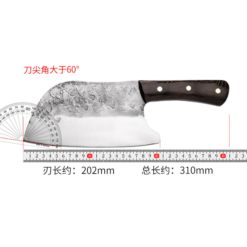家用厨房不锈钢切片刀斩切两用中式传统手工锻打厨师专用菜刀阳江_虎窝淘