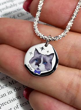 原创设计小熊乐园珐琅手绘项链