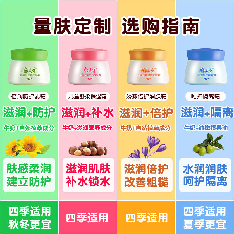 郁美净宝宝补水秋冬官方官网儿童霜 郁美净同禹润肤乳