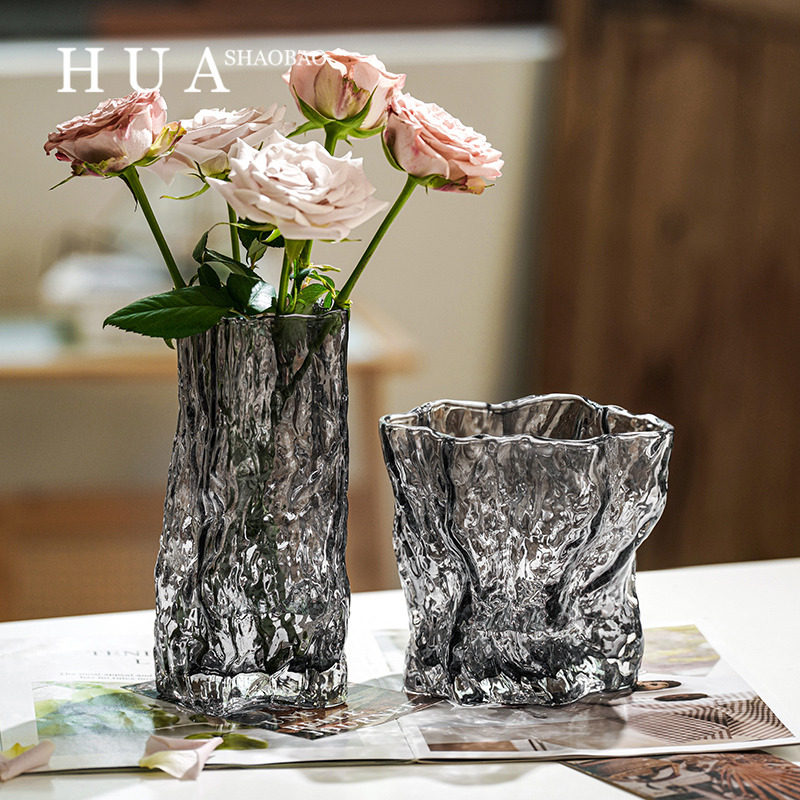 冰川ins风北欧轻奢花瓶客厅插花水晶玻璃卧室网红水养装饰品摆件,淘宝优惠券,粉丝福利购,淘宝优惠卷
