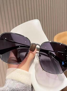 新款大码透明蓝色太阳镜