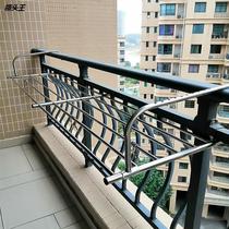 Stainless steel balcony Drying Rack Multipurpose Clothes Hanger folding shelves Easy sunburn Quilt Containing shelf Wholesale