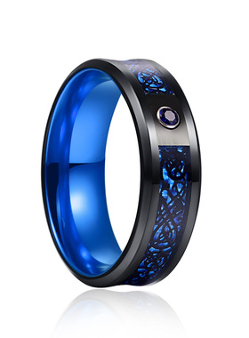 钛钢戒指红色紫色绿色双