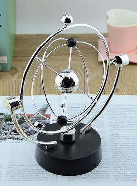 H004彩色地球永动仪 宇宙银河系天体摇摆器 磁性电动旋转混沌摆件